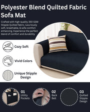 Lukzer Quilted Sofa Mat Stipple Navy Blue (SC-210-01)