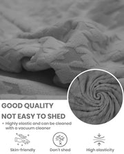 Lukzer Pastel Shades Textured Sofa Cover - Dark Grey Square Knit (SC-178-01)