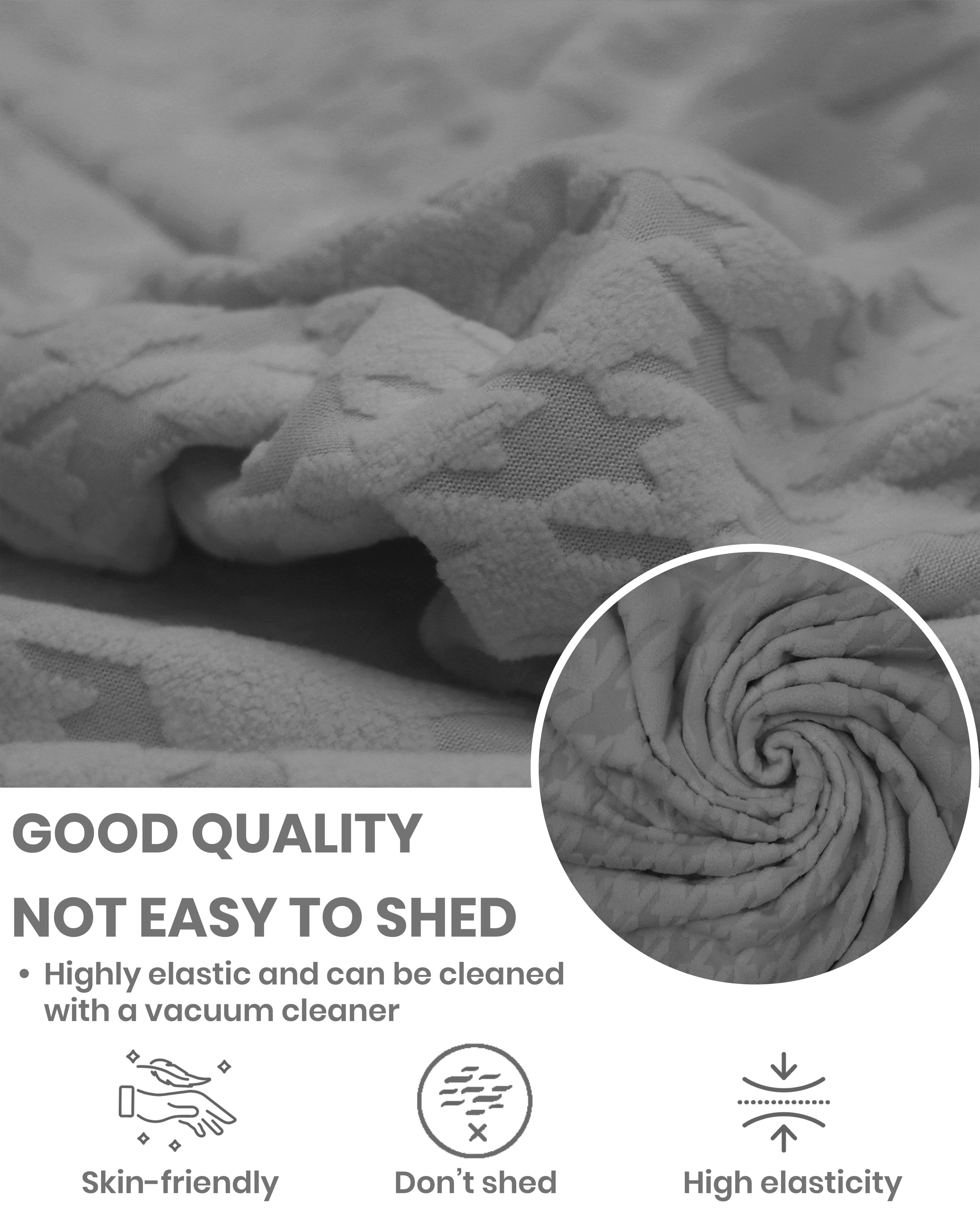 Lukzer Pastel Shades Textured Sofa Cover - Dark Grey Square Knit (SC-178-01)