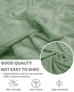 Lukzer Pastel Shades Textured Sofa Cover -  Green Diamond (SC-153-01)