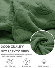 Lukzer Pastel Shades Textured Sofa Cover - Green Tribal Design (SC-071-01)