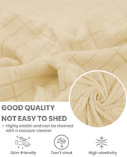 Lukzer Pastel Shades Textured Sofa Cover - Yellow Tangled Lines (SC-119-01)