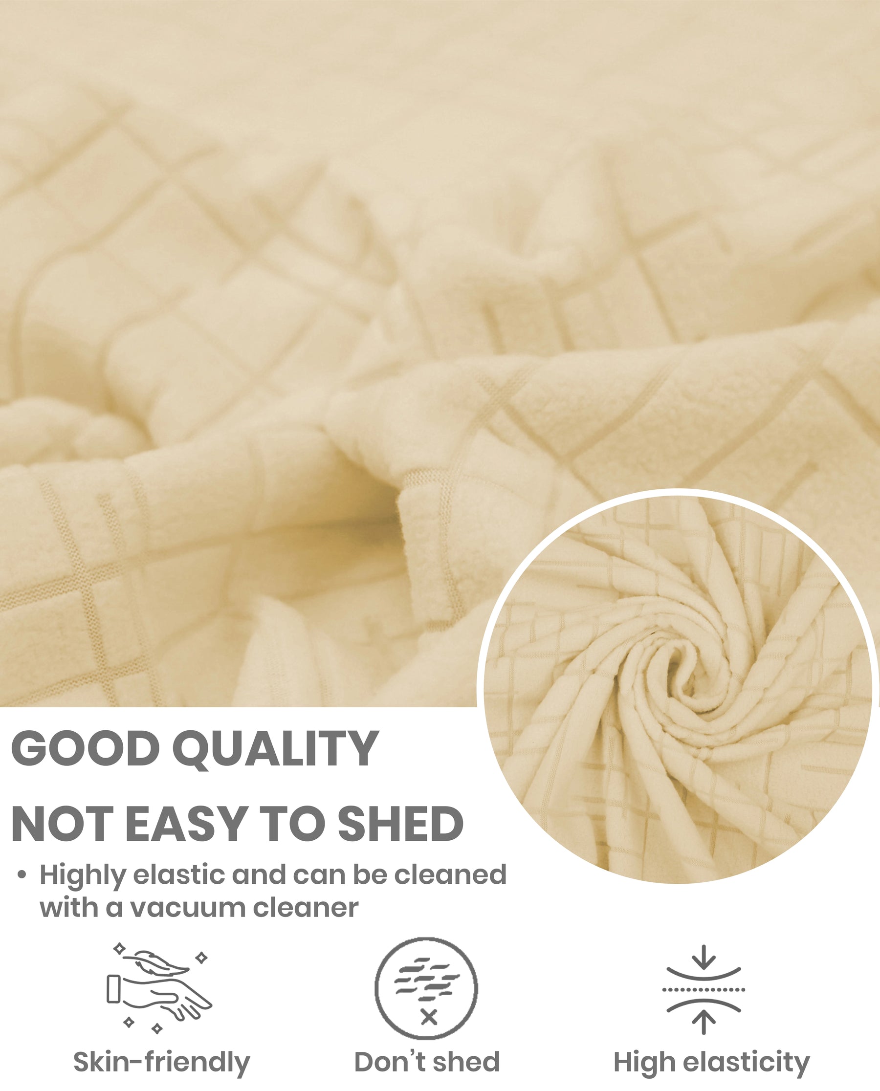 Lukzer Pastel Shades Textured Sofa Cover - Yellow Tangled Lines (SC-119-01)