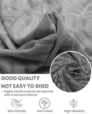 Lukzer Pastel Shades Textured Sofa Cover - Dark Grey Ripple Lines (SC-164-01)