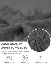 Lukzer Pastel Shades Textured Sofa Cover - Dark Grey Tangled Lines (SC-118-01)