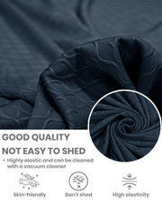 Lukzer Pastel Shades Textured Sofa Cover - Marine Blue Curved Diamond (SC-152-01)