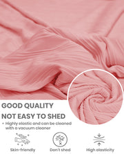 Lukzer Pastel Shades Textured Sofa Cover - Pink Wavy Stripes (SC-084-01)