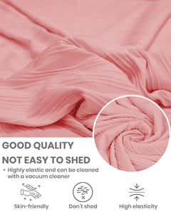 Lukzer Pastel Shades Textured Sofa Cover - Pink Wavy Stripes (SC-084-01)