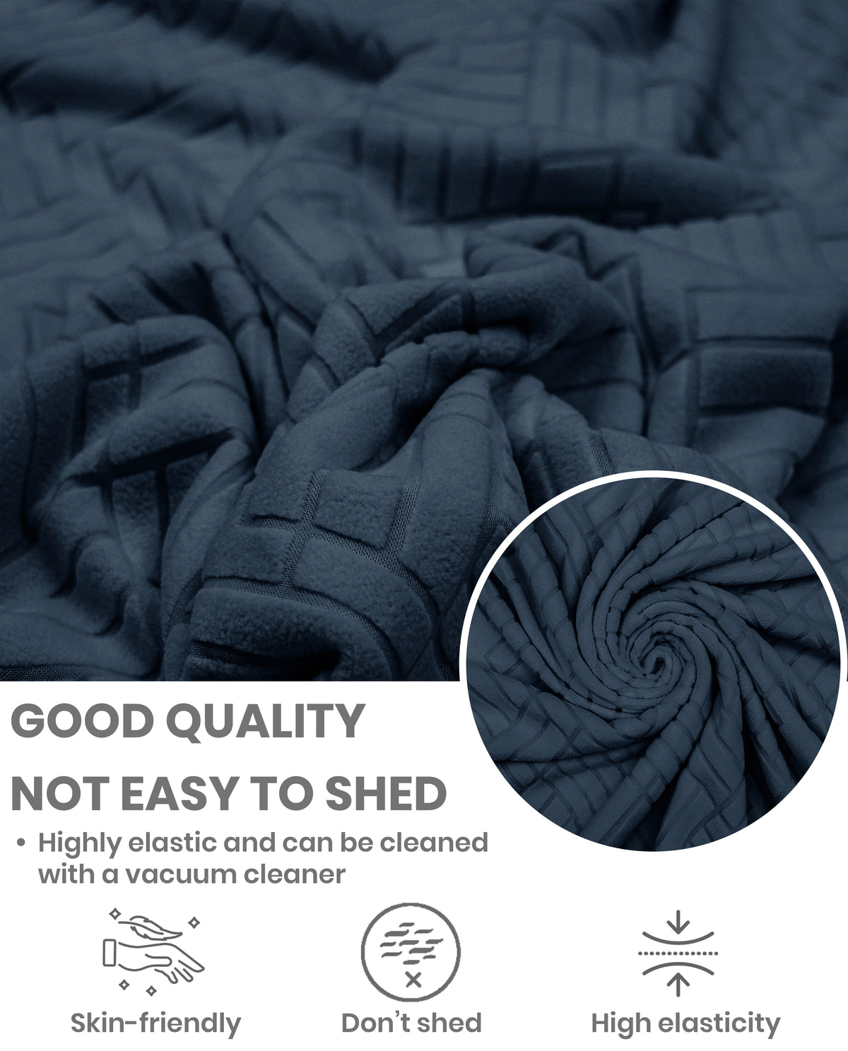 Lukzer Pastel Shades Textured Sofa Cover - Marine Blue Abstract (SC-173-01)