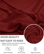 Lukzer Pastel Shades Textured Sofa Cover - Deep Maroon Wavy Stripes (SC-148-01)