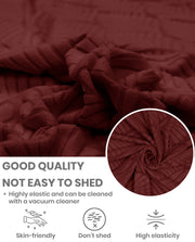 Lukzer Pastel Shades Textured Sofa Cover - Deep Maroon Leaf Trail (SC-130-01)