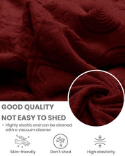 Lukzer Pastel Shades Textured Sofa Cover - Deep Maroon Tribal Design (SC-135-01)