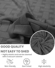 Lukzer Pastel Shades Textured Sofa Cover -  Dark Grey Basket Weave (SC-111-01)