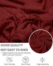 Lukzer Pastel Shades Textured Sofa Cover - Deep Maroon Abstract (SC-172-01)