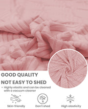 Lukzer Pastel Shades Textured Sofa Cover -  Pink Leaf Trail  (SC-129-01)