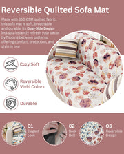 Lukzer Reversible Quilted Sofa Mat with Arms Marble Mesh (SC-204-01)