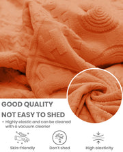 Lukzer Pastel Shades Textured Sofa Cover - Orange Tribal Design (SC-074-01)