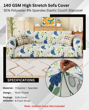Lukzer Polyester Sofa Cover Multi Flower (SC-011-01)