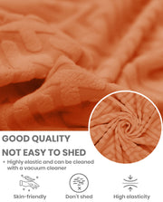 Lukzer Pastel Shades Textured Sofa Cover Orange Grid Maze (SC-106-01)