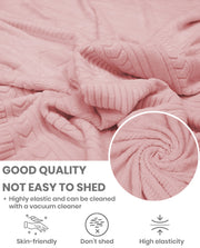 Lukzer Pastel Shades Textured Sofa Cover - Pink Zigzag (SC-078-01)