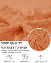 Lukzer Pastel Shades Textured Sofa Cover - Orange Tangled Lines (SC-120-01)
