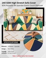 Lukzer Polyester Sofa Cover - Geometric (SC-036-01)
