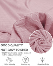 Lukzer Pastel Shades Textured Sofa Cover - Pink Curved Diamond (SC-088-01)