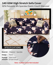 Lukzer Polyester Sofa Cover - Floral Print (SC-005-01)