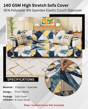 Lukzer Polyester Sofa Cover - Prism Yellow (SC-047-01)