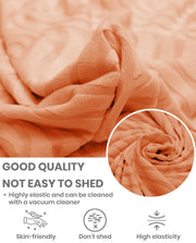 Lukzer Pastel Shades Textured Sofa Cover -  Orange Ripple Lines (SC-162-01)