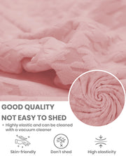 Lukzer Pastel Shades Textured Sofa Cover - Pink Square Knit (SC-175-01)