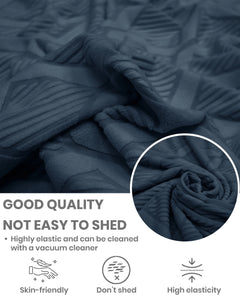 Lukzer Pastel Shades Textured Sofa Cover   Marine Blue Diamond (SC-159-01)