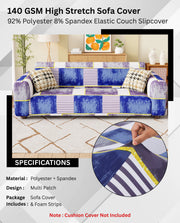 Lukzer Polyester Sofa Cover - Multi Patch (SC-042-01)