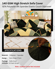 Lukzer Polyester Sofa Cover - Dark Green Prism (SC-035-01)