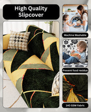 Lukzer Polyester Sofa Cover - Dark Green Prism (SC-035-01)