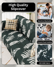 Lukzer Polyester Sofa Cover Leaf Stem (SC-007-01)