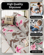Lukzer Polyester Sofa Cover Pink Flower (SC-013-01)