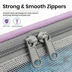 Lukzer 12Pcs Lavender Foldable Saree Cover/Bags with Zip & Mesh Window (Nylon)