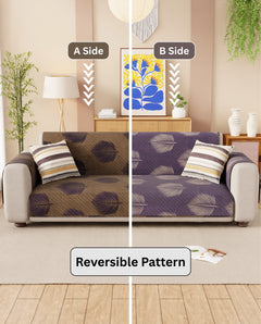 Lukzer Reversible Quilted Sofa Mat with Arms Sapphire Bloom (SC-182-01/A)