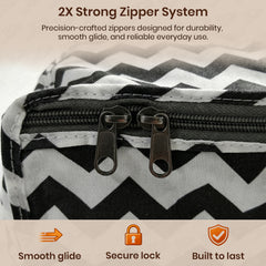 Lukzer 6 Pcs Zigzag Printed Large Size with Zip Closure & Mesh Window Saree Covers (Non-Woven)