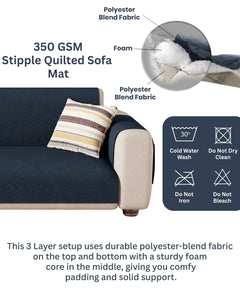 Lukzer Quilted Sofa Mat Stipple Blue (SC-206-01)