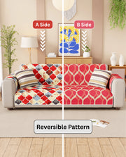 Lukzer Reversible Quilted Sofa Mat with Arms Dessert Jewel (SC-202-01)