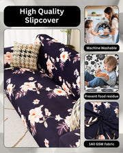 Lukzer Polyester Sofa Cover - Floral Print (SC-005-01)