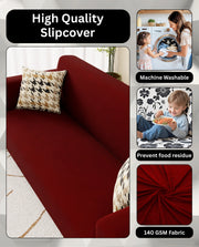 Lukzer Polyester Sofa Cover Wine Red (SC-049-01)