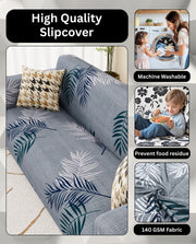 Lukzer Polyester Sofa Cover - Dark Grey with Print (SC-004-01)