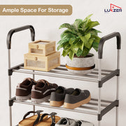 Lukzer 6-Tier Metal & Plastic Space-Saving Shoe Organizer Rack (MSR-006/Silver)