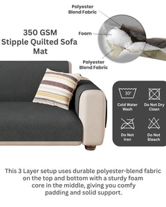 Lukzer Quilted Sofa Mat Stipple Grey (SC-208-01)