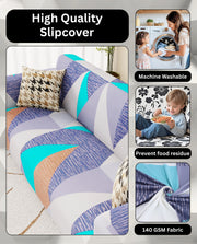 Lukzer Polyester Sofa Cover - Prism Light Blue (SC-046-01)