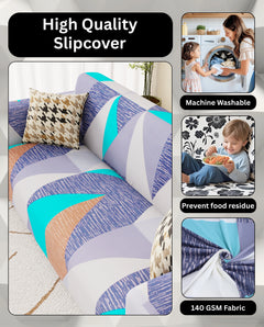 Lukzer Polyester Sofa Cover - Prism Light Blue (SC-046-01)