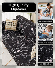 Lukzer Polyester Sofa Cover - Black Stem (SC-001-01)